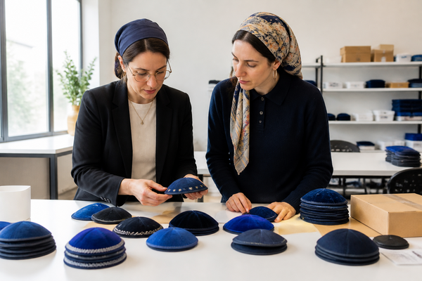 Blue cotton kippah vs blue velvet kippah a comparison for everyday comfort