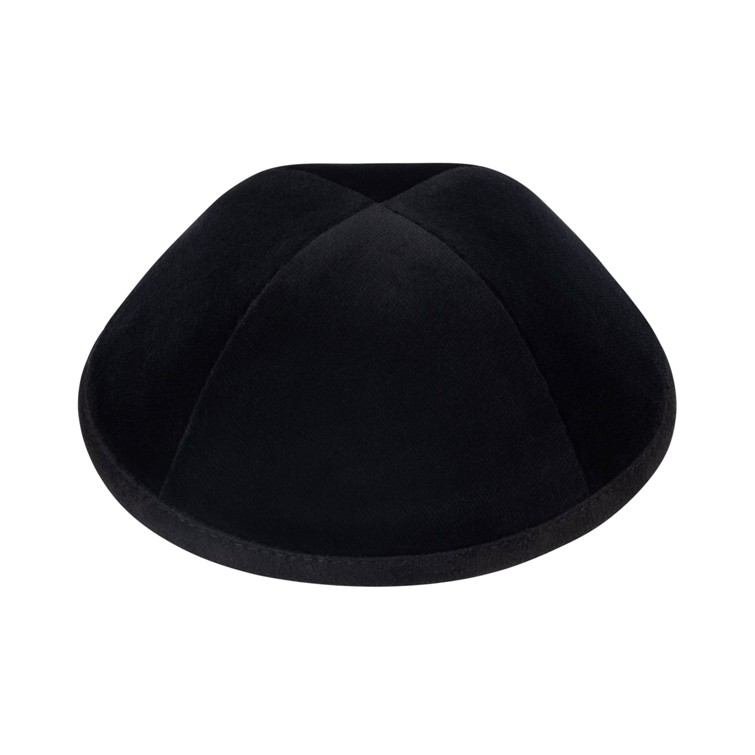 IKIPPAH BLACK VELVET W/ SUEDE RIM YARMULKE