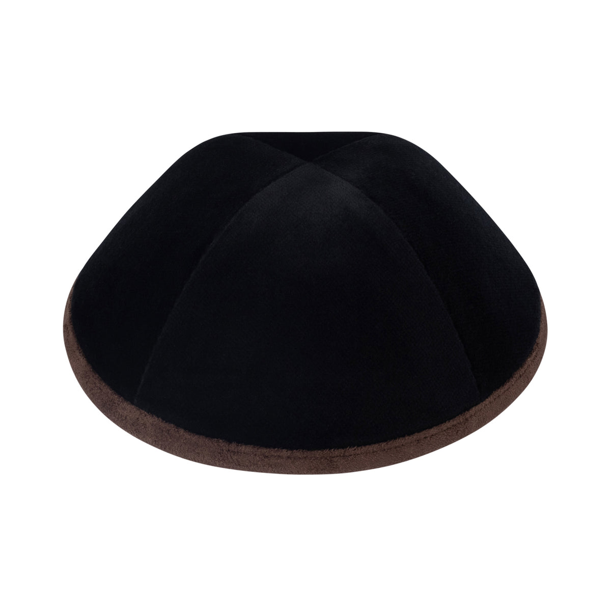 IKIPPAH BLACK VELVET W/ SUEDE RIM YARMULKE