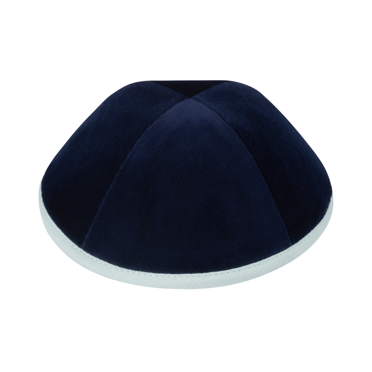 IKIPPAH NAVY VELVET W/ MINT GREEN RIM YARMULKE
