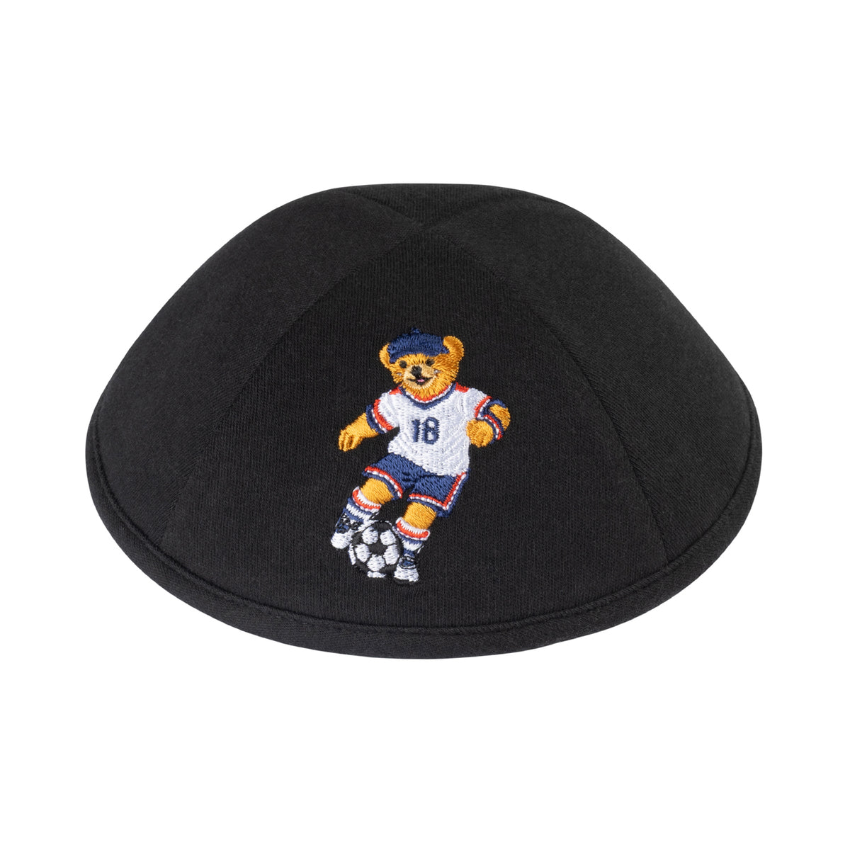 IKIPPAH DOV BEAR SOCCER - BLACK JERSEY YARMULKE