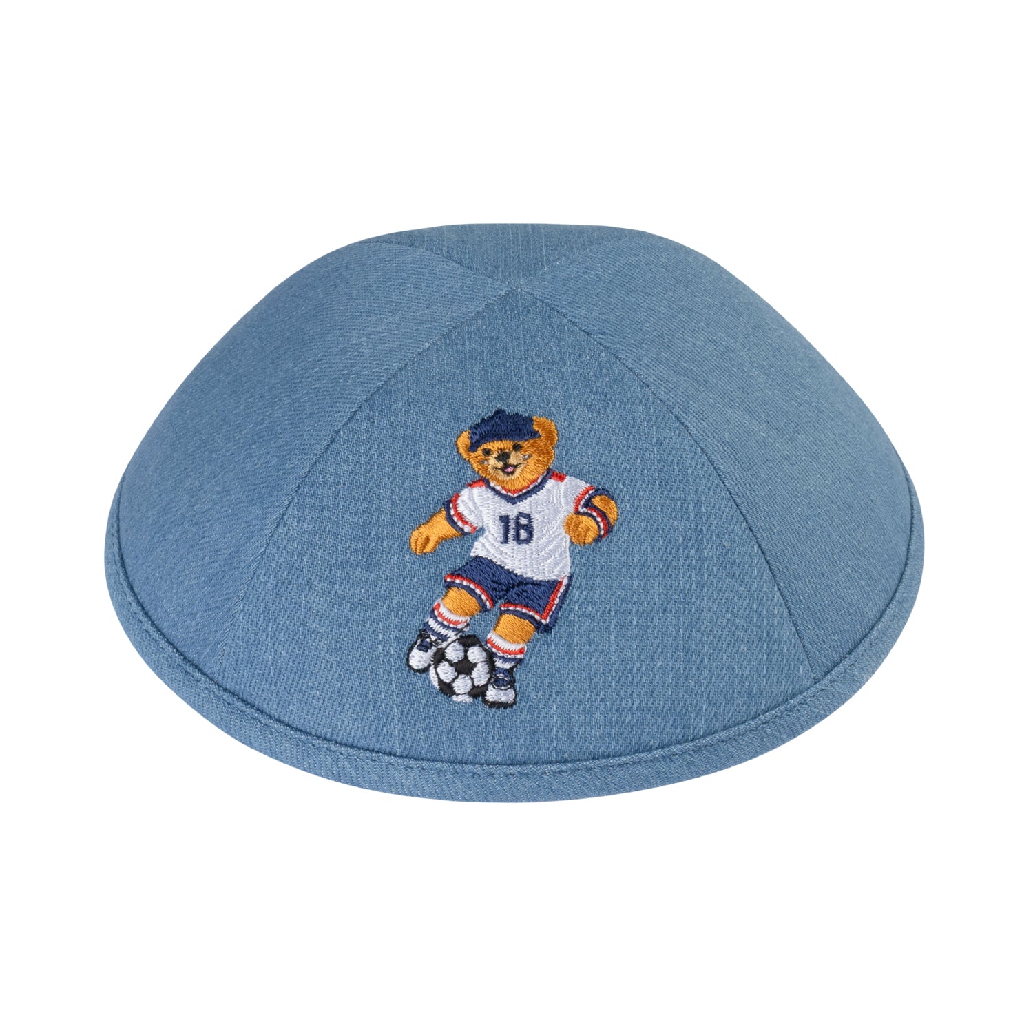 IKIPPAH DOV BEAR SOCCER - MID DENIM YARMULKE