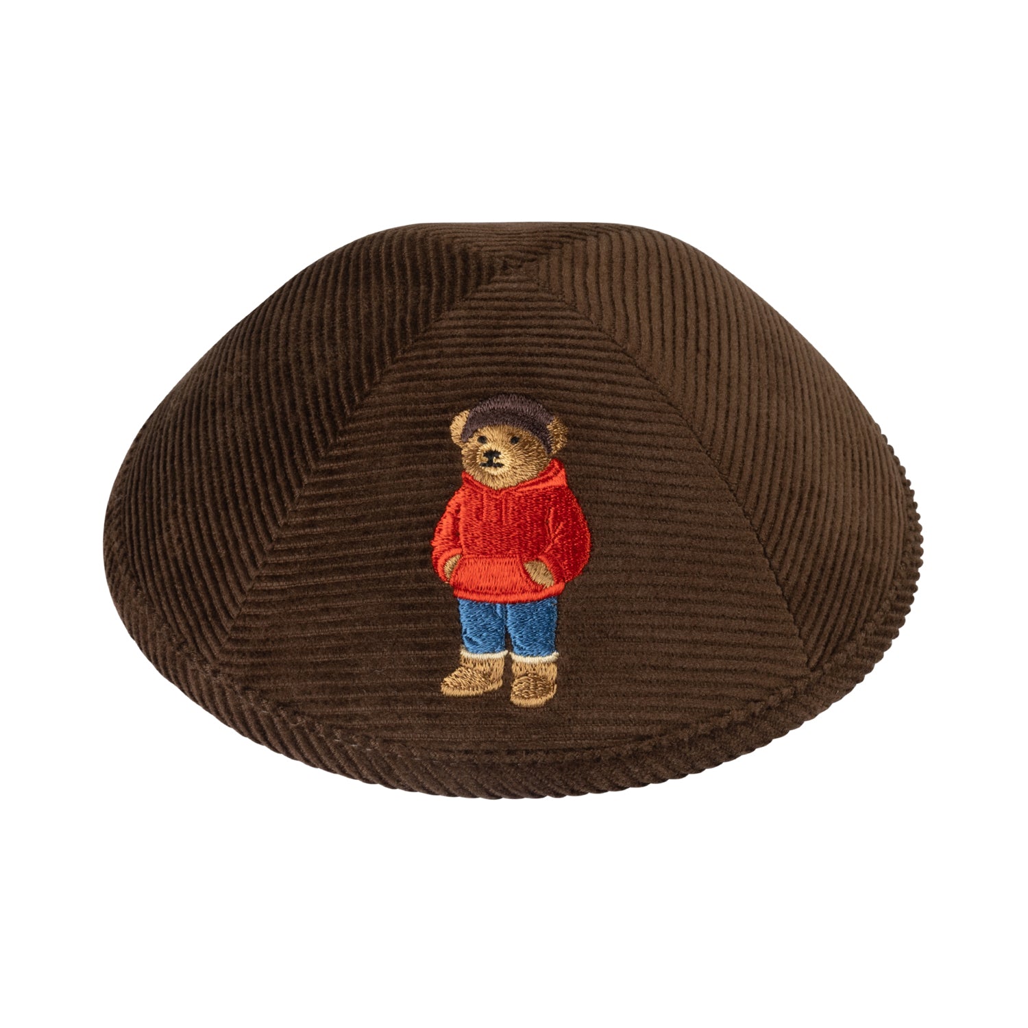 IKIPPAH COZY DOV BEAR - BROWN CORDUROY YARMULKE