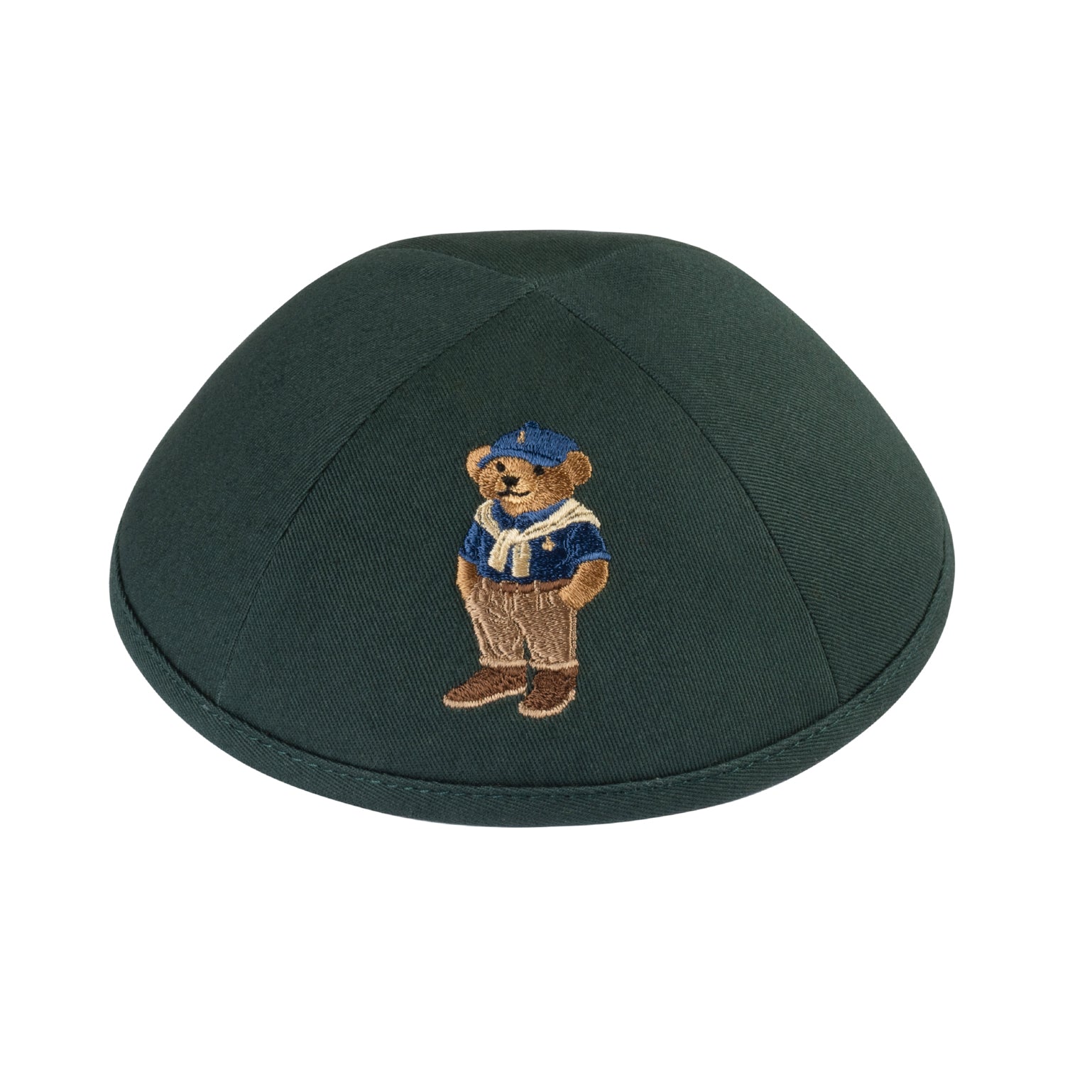 IKIPPAH DOV BEAR - PREPPY GREEN COTTON YARMULKE