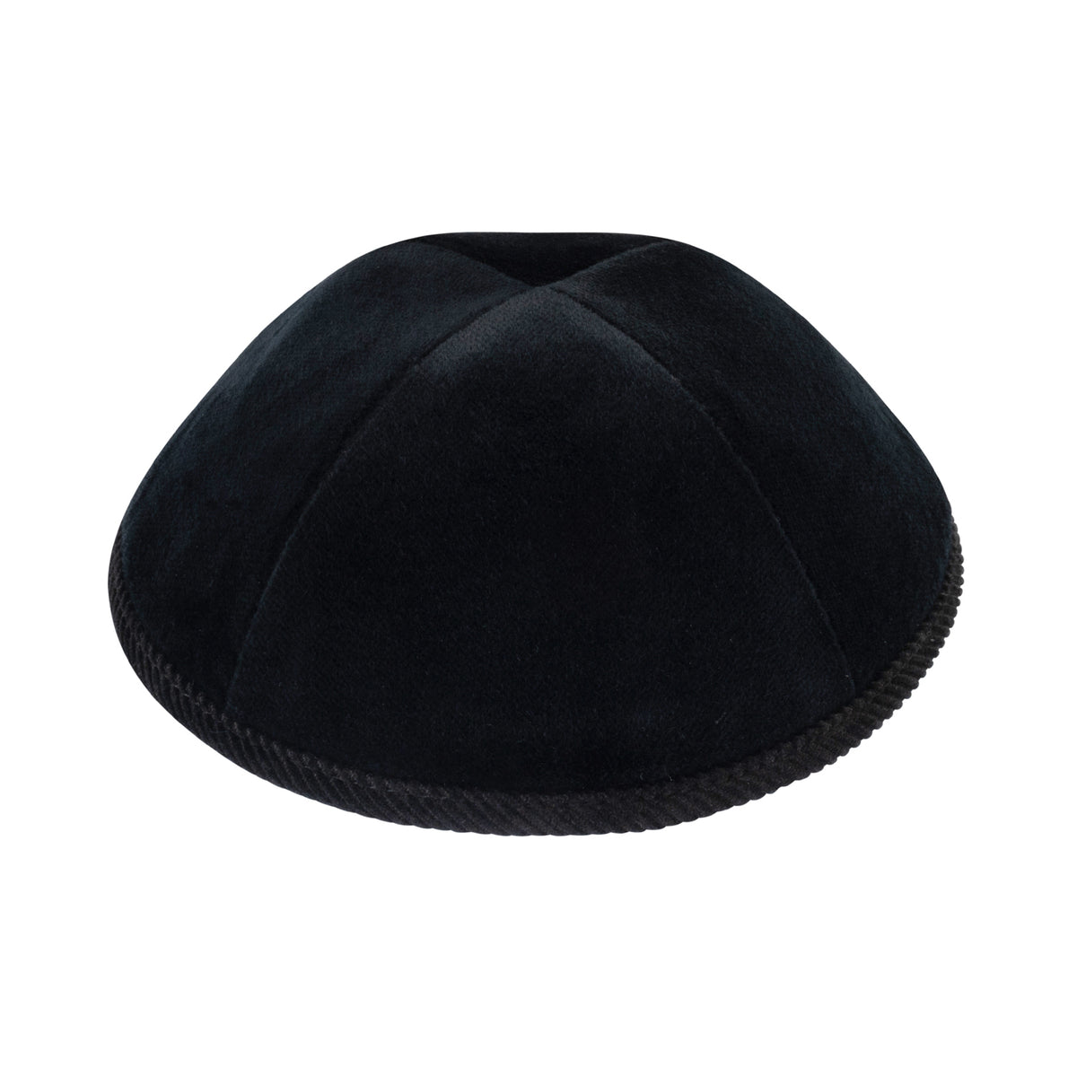 IKIPPAH BLACK VELVET W/ BLACK CORDUROY RIM YARMULKE