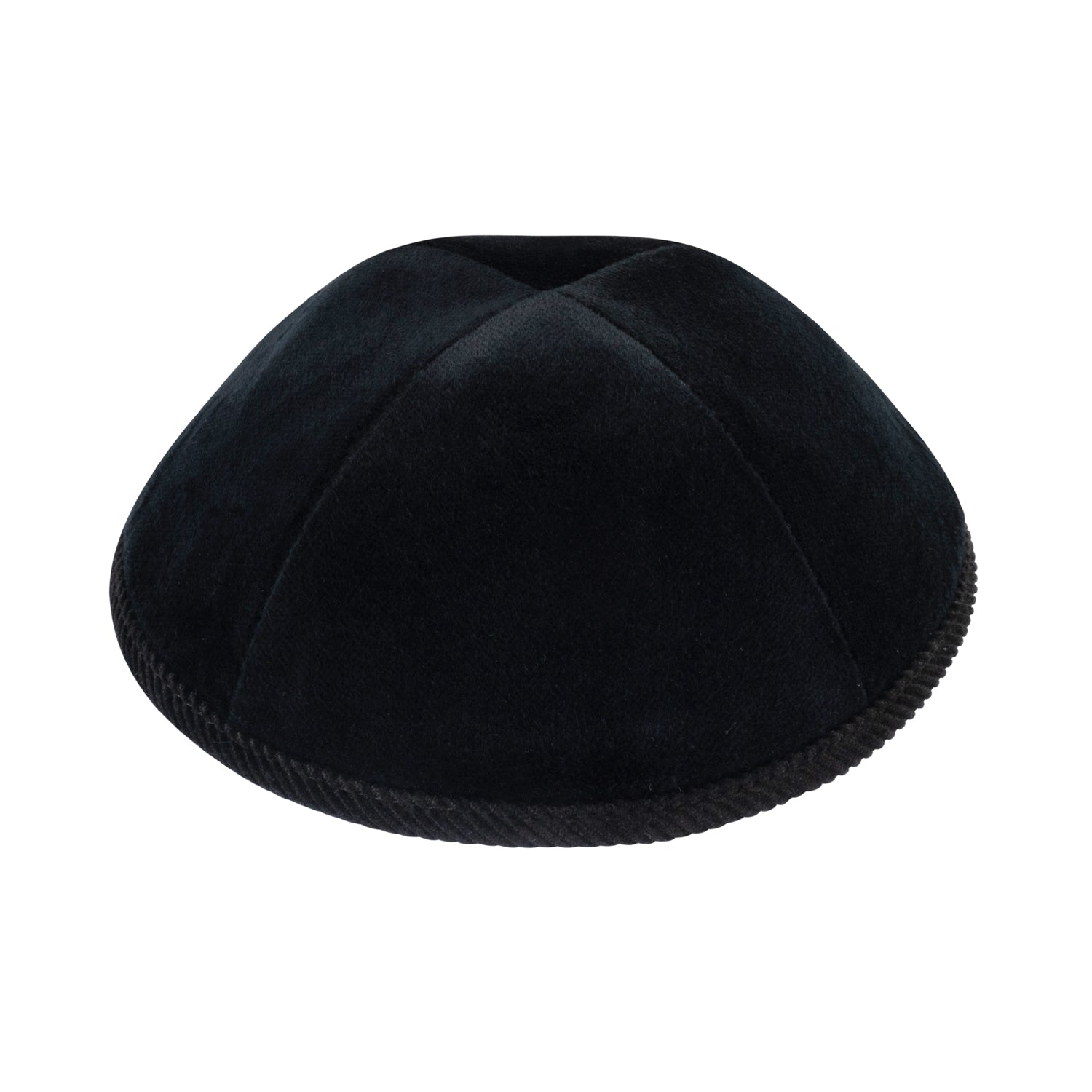 IKIPPAH BLACK VELVET W/ BLACK CORDUROY RIM YARMULKE