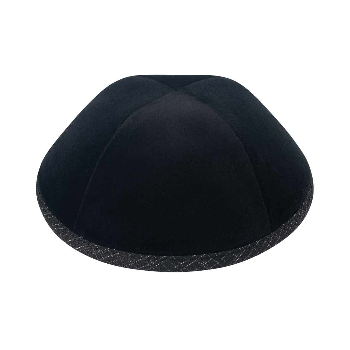 IKIPPAH BLACK VELVET W/ BLACK ETCH RIM YARMULKE