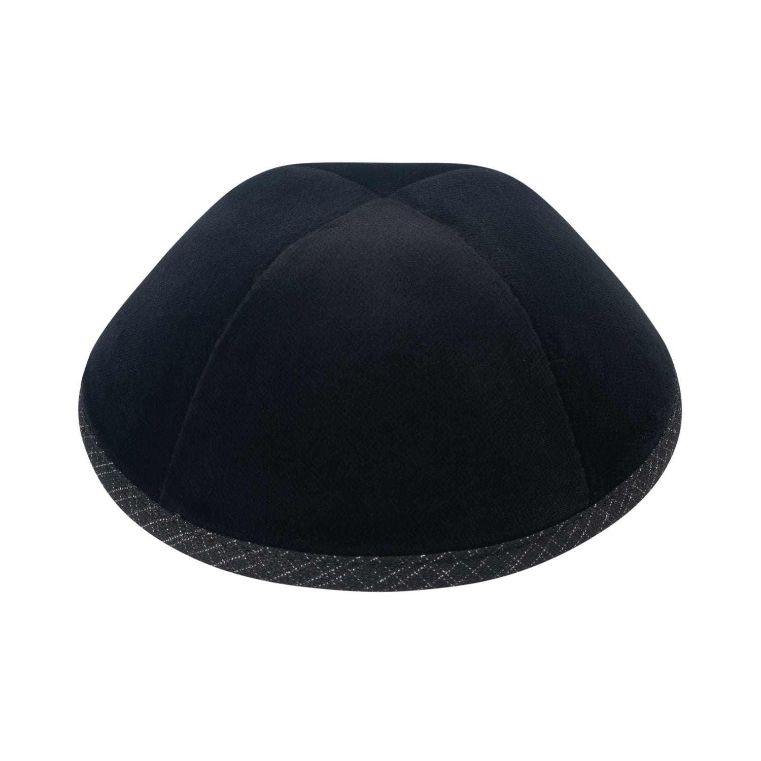IKIPPAH BLACK VELVET W/ BLACK ETCH RIM YARMULKE