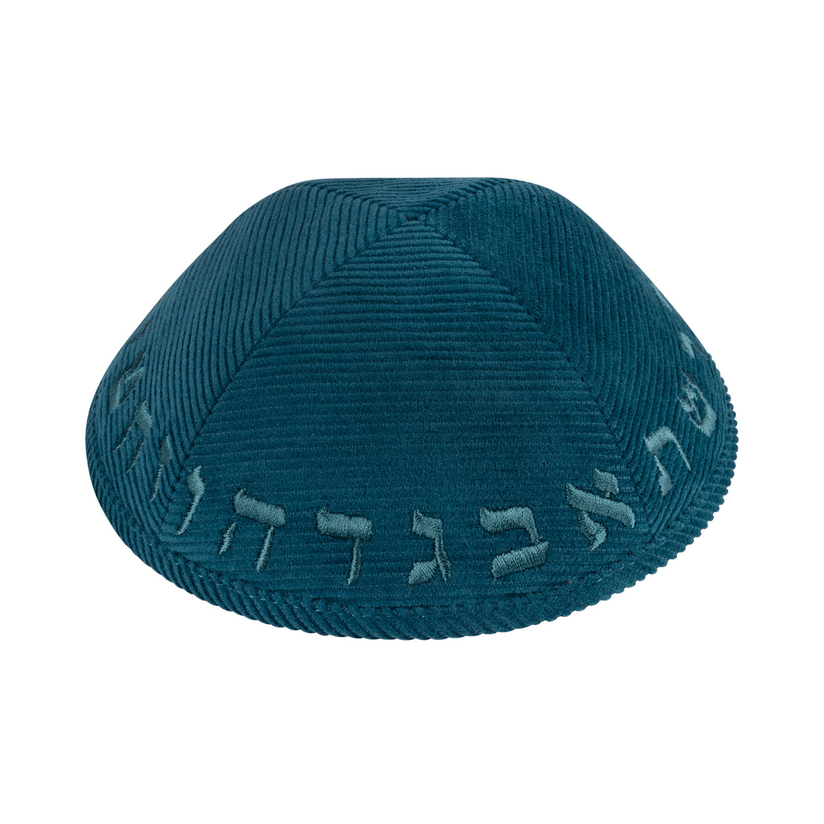 IKIPPAH OCEAN BLUE CORDUROY W/ ALEPH BEIS YARMULKE