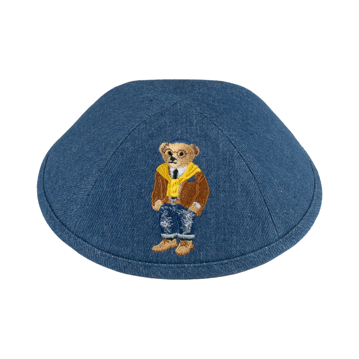IKIPPAH TATTERED JEANS BEAR - DENIM YARMULKE
