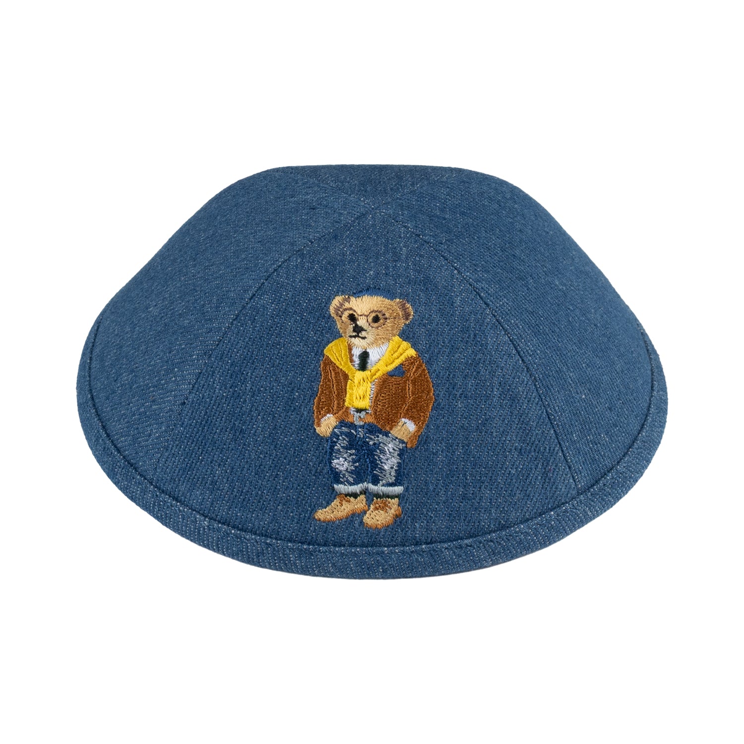 IKIPPAH TATTERED JEANS BEAR - DENIM YARMULKE