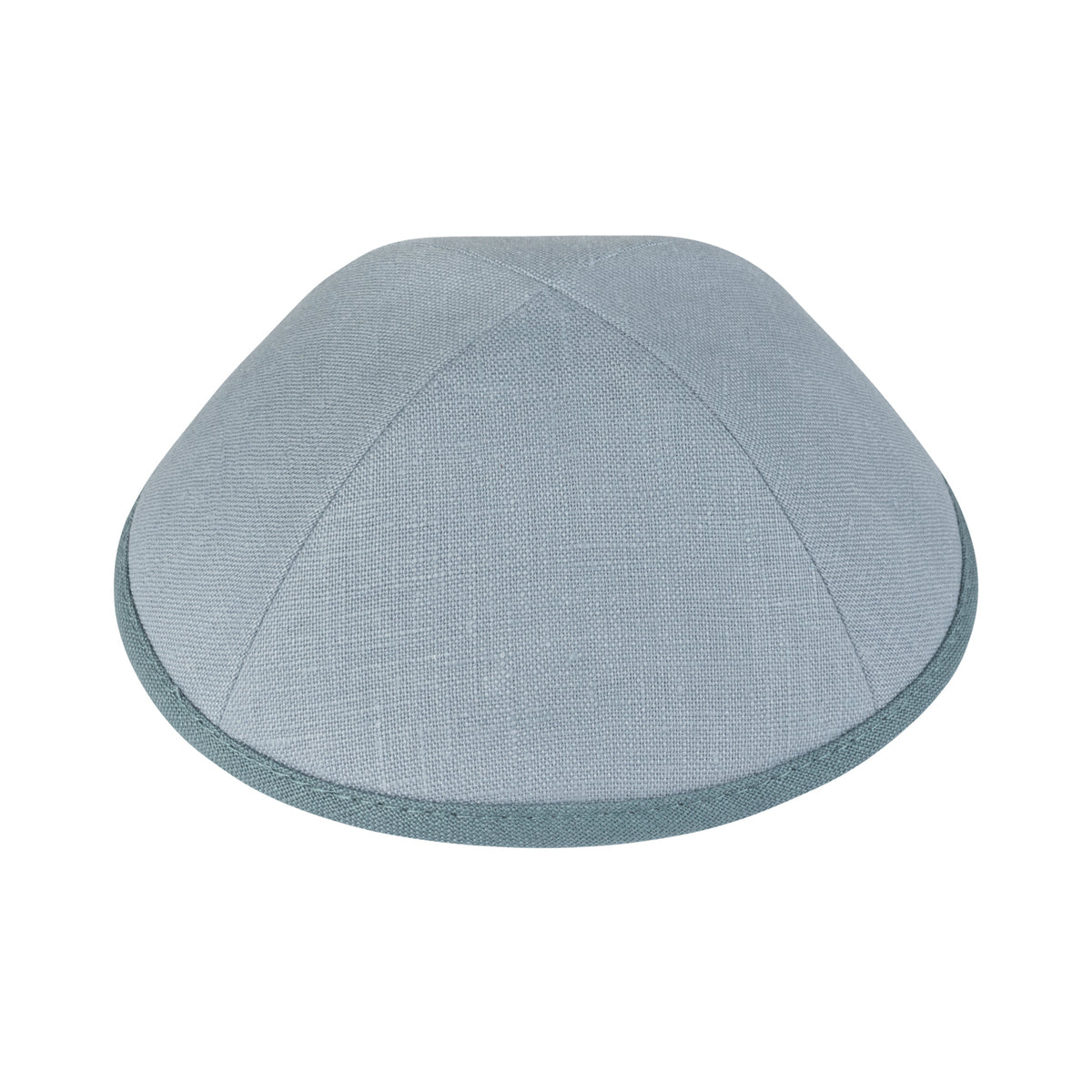 IKIPPAH POWDER BLUE LINEN W/ BLUE GRAY RIM YARMULKE