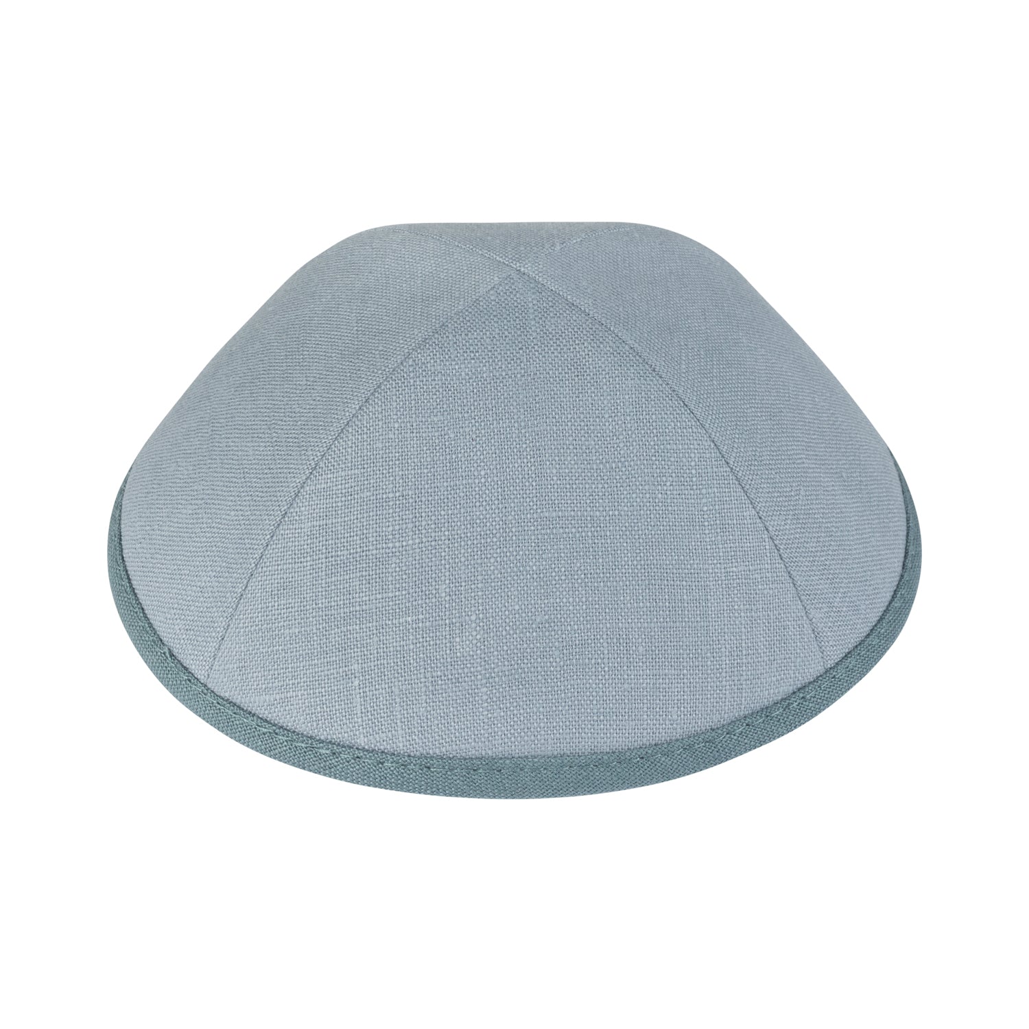 IKIPPAH POWDER BLUE LINEN W/ BLUE GRAY RIM YARMULKE