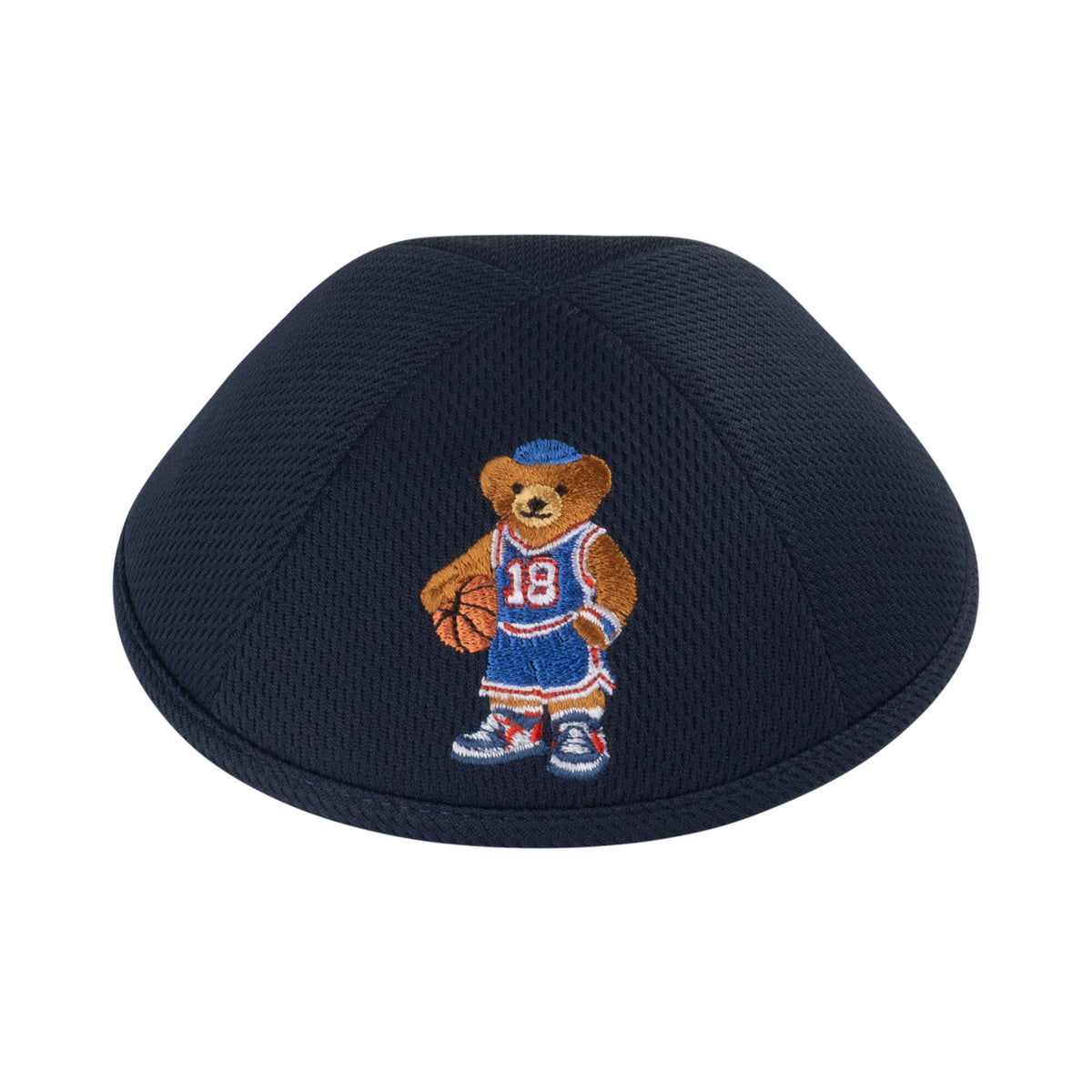 IKIPPAH BASKETBALL DOV BEAR - NAVY MESH YARMULKE