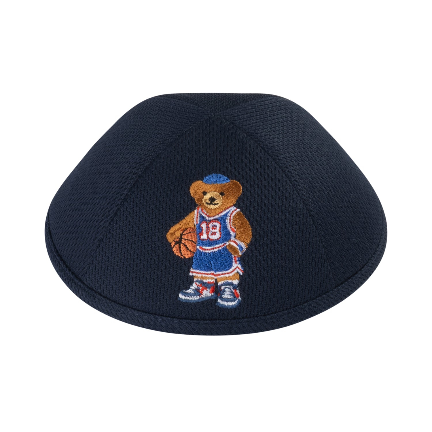 IKIPPAH BASKETBALL DOV BEAR - NAVY MESH YARMULKE