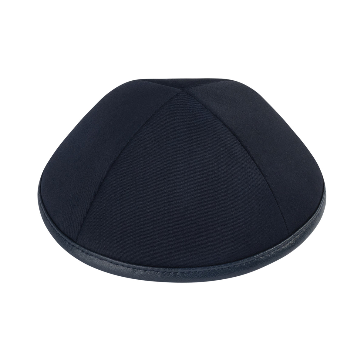 IKIPPAH NAVY SUITING W/ NAVY LEATHER RIM YARMULKE