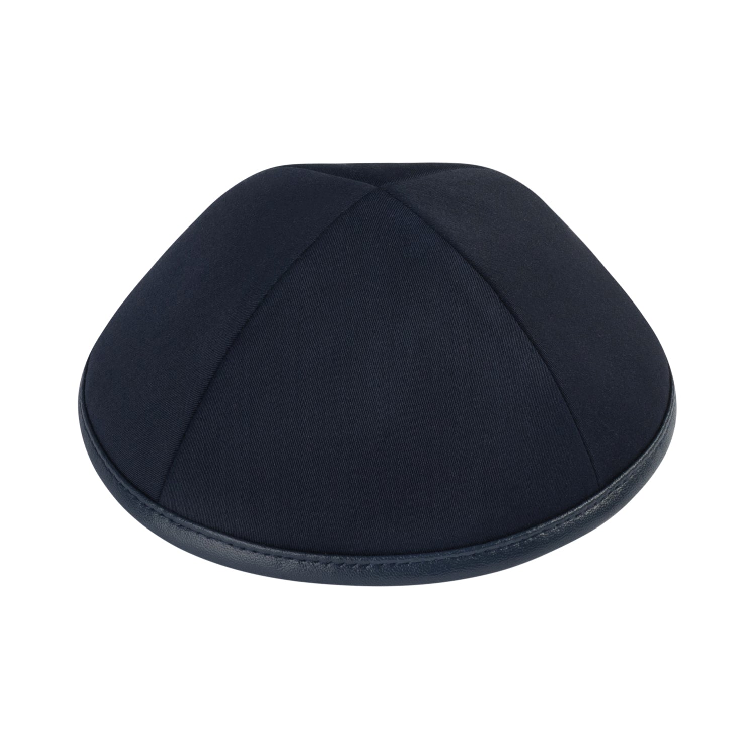 IKIPPAH NAVY SUITING W/ NAVY LEATHER RIM YARMULKE