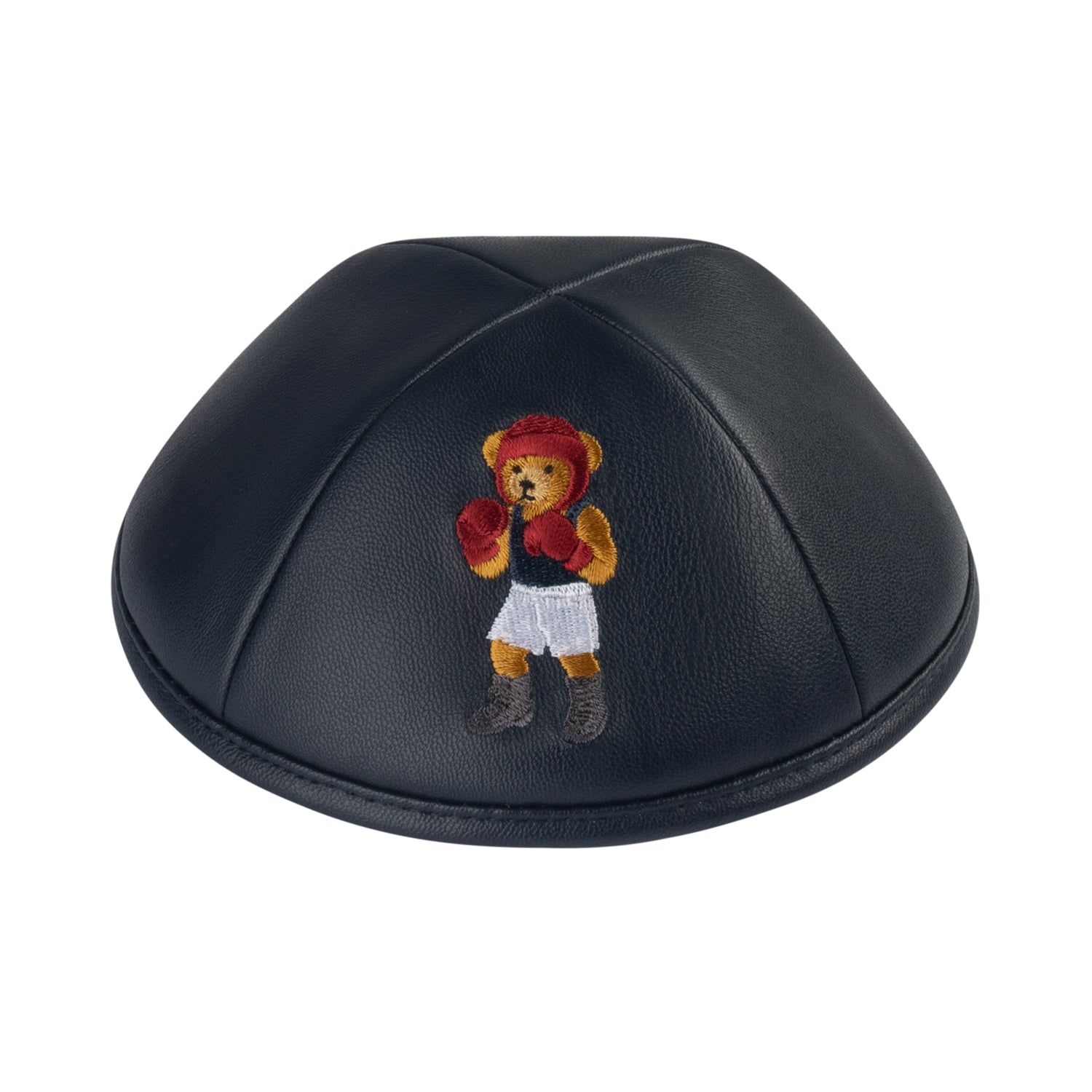 IKIPPAH BOXING DOV BEAR - NAVY LEATHER YARMULKE