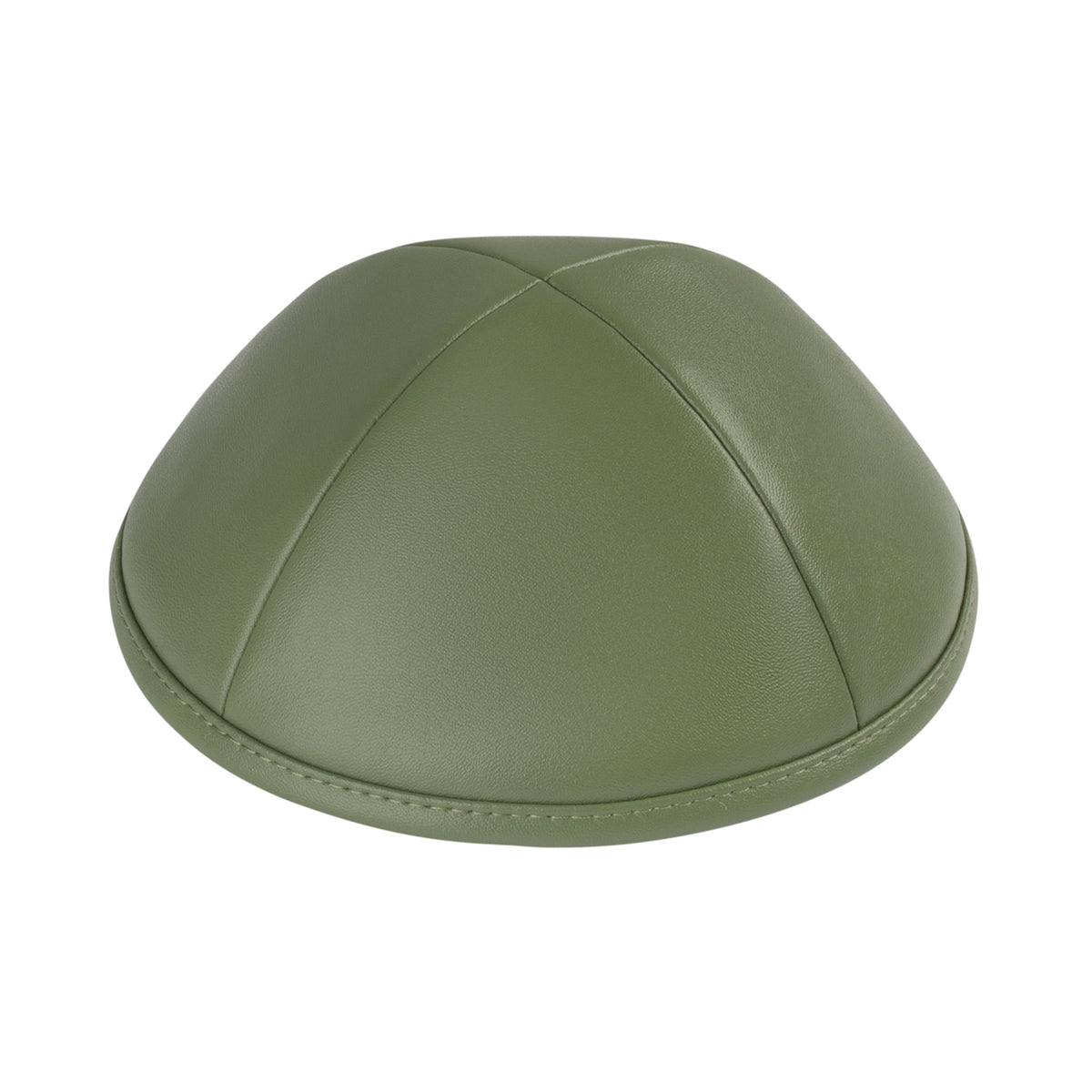 IKIPPAH ARMY GREEN LEATHER YARMULKE