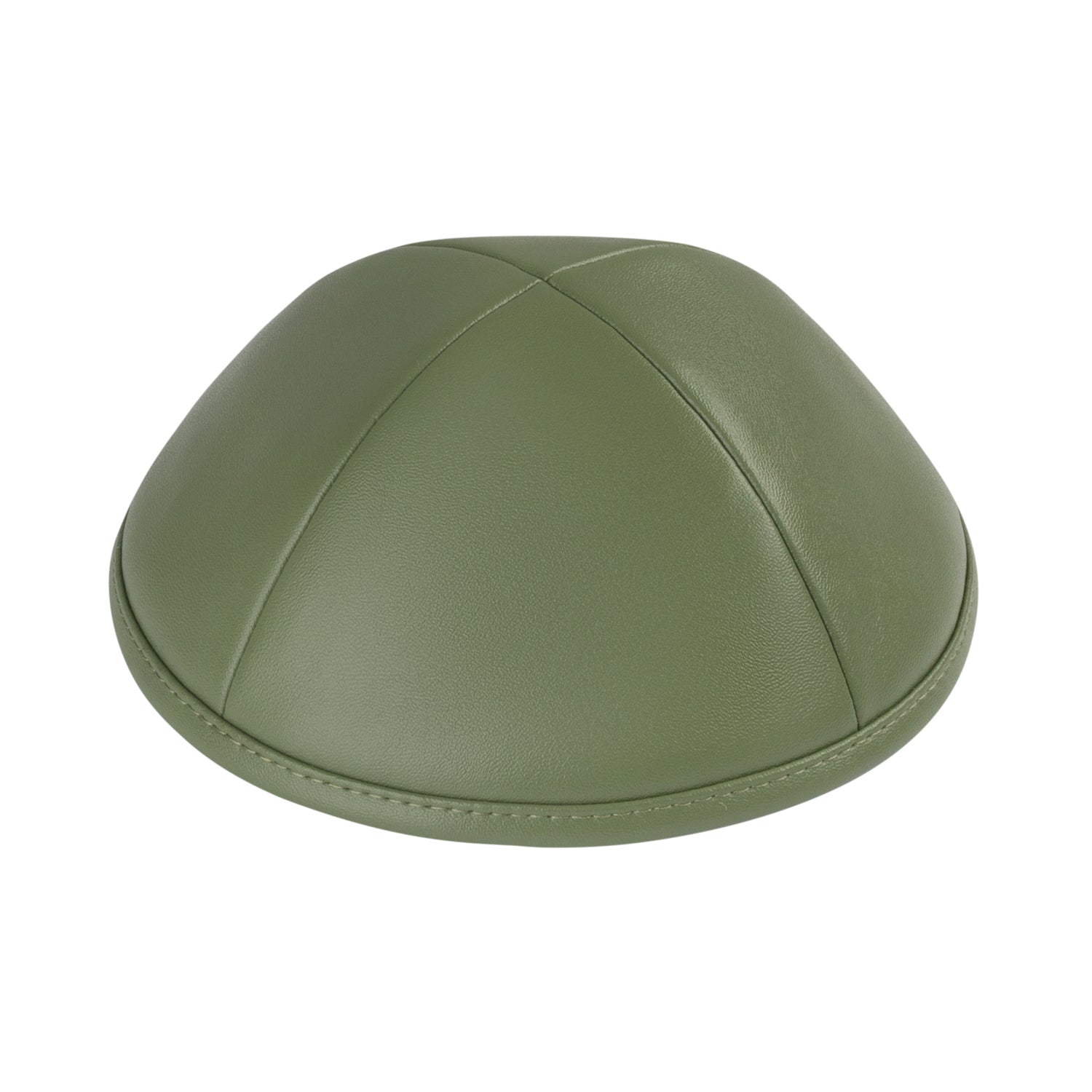 IKIPPAH ARMY GREEN LEATHER YARMULKE