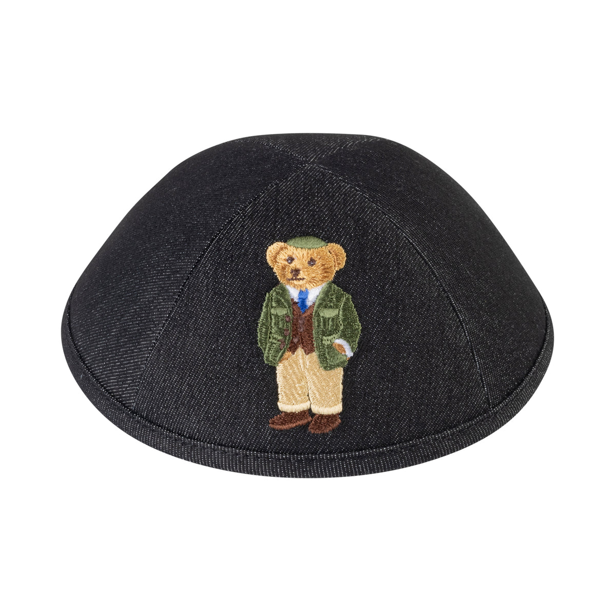 IKIPPAH DOV BEAR - BLACK DENIM YARMULKE