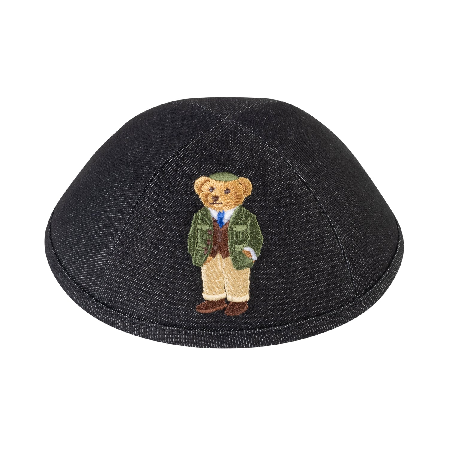 IKIPPAH DOV BEAR - BLACK DENIM YARMULKE