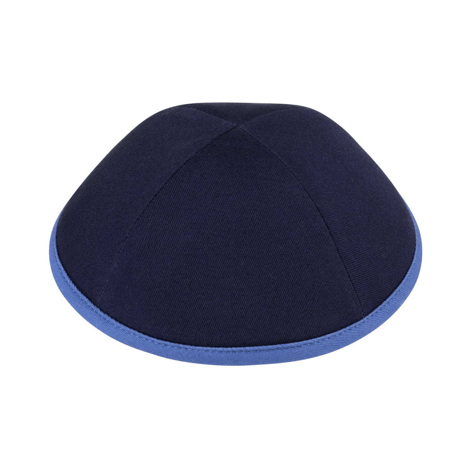 IKIPPAH NAVY COTTON W/ MID BLUE RIM YARMULKE
