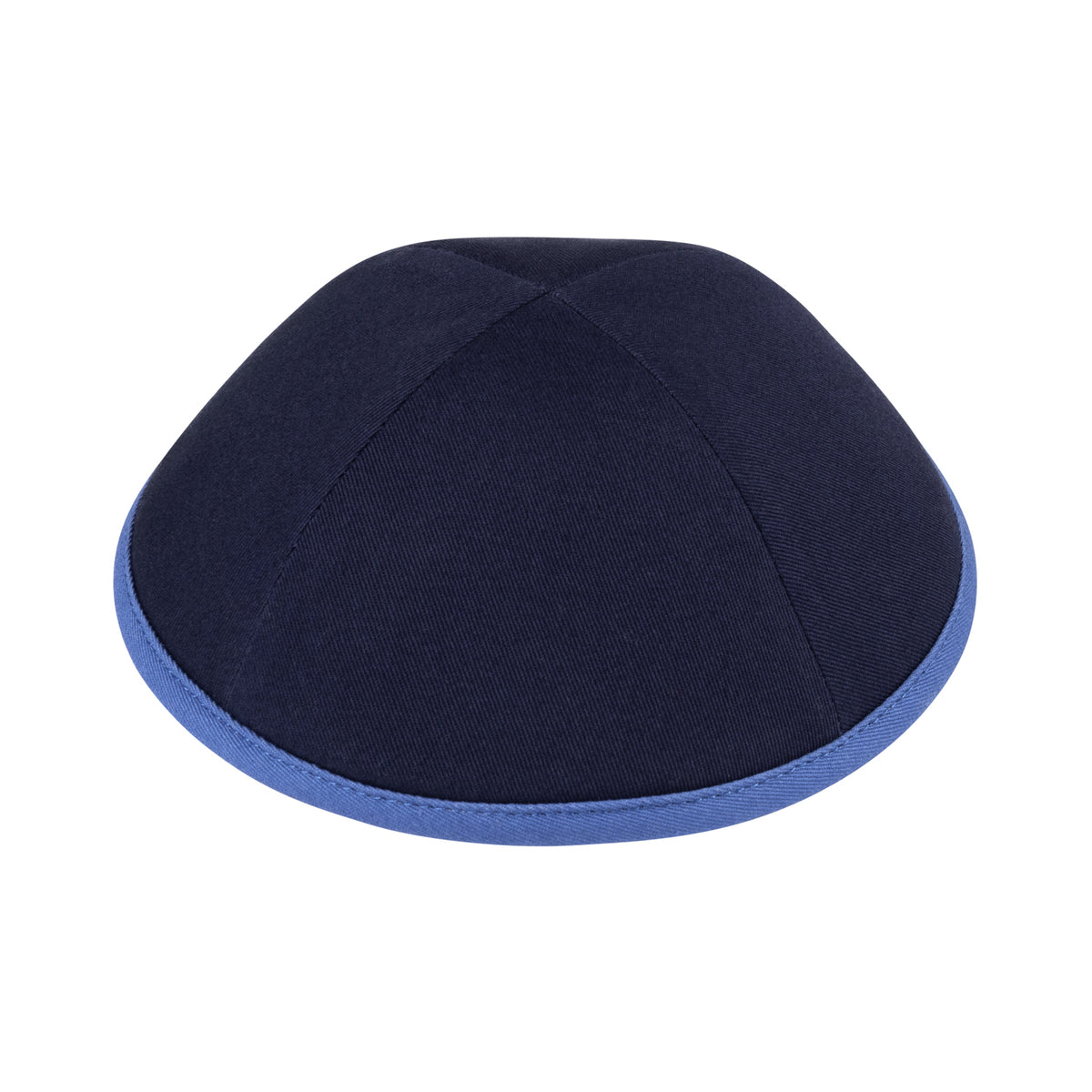 IKIPPAH NAVY COTTON W/ MID BLUE RIM YARMULKE