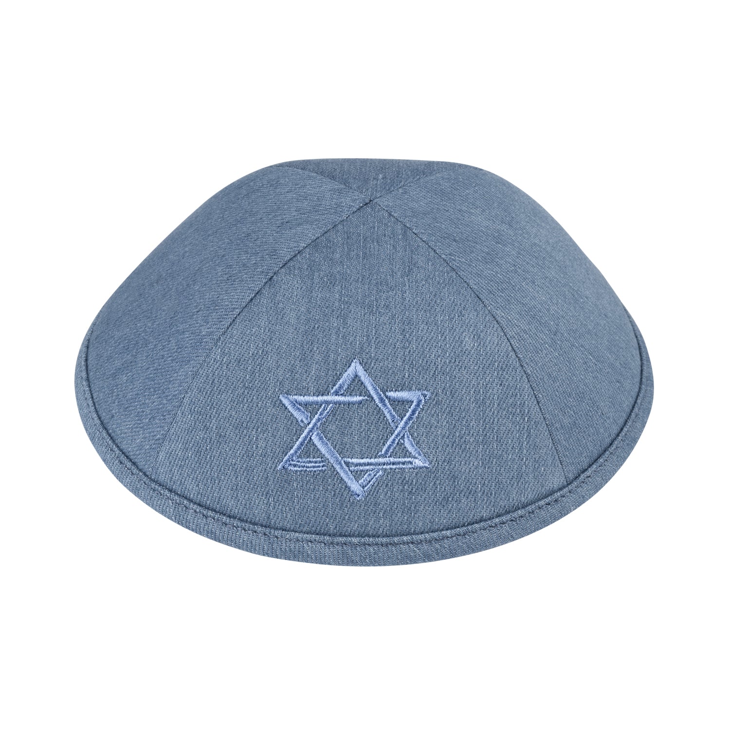 IKIPPAH DENIM W/ LIGHT BLUE JEWISH STAR YARMULKE