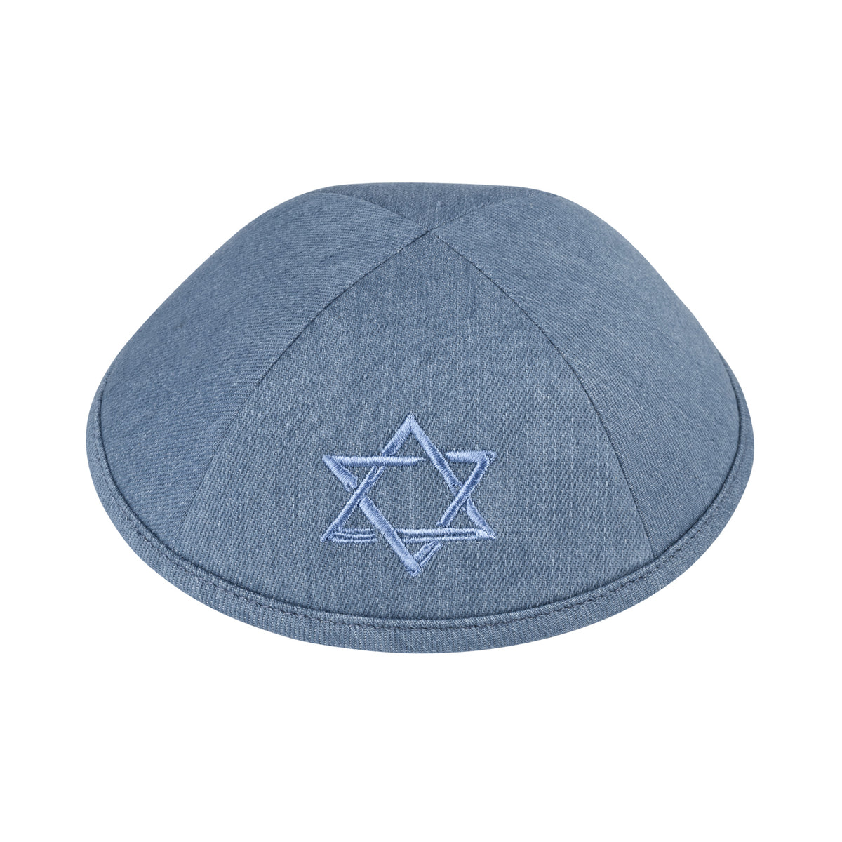 IKIPPAH DENIM W/ LIGHT BLUE JEWISH STAR YARMULKE