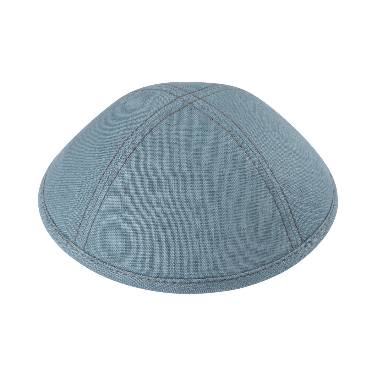 IKIPPAH BLUE GRAY LINEN W/ STITCHING YARMULKE