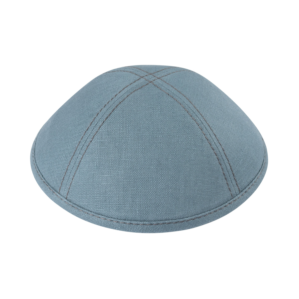 IKIPPAH BLUE GRAY LINEN W/ STITCHING YARMULKE