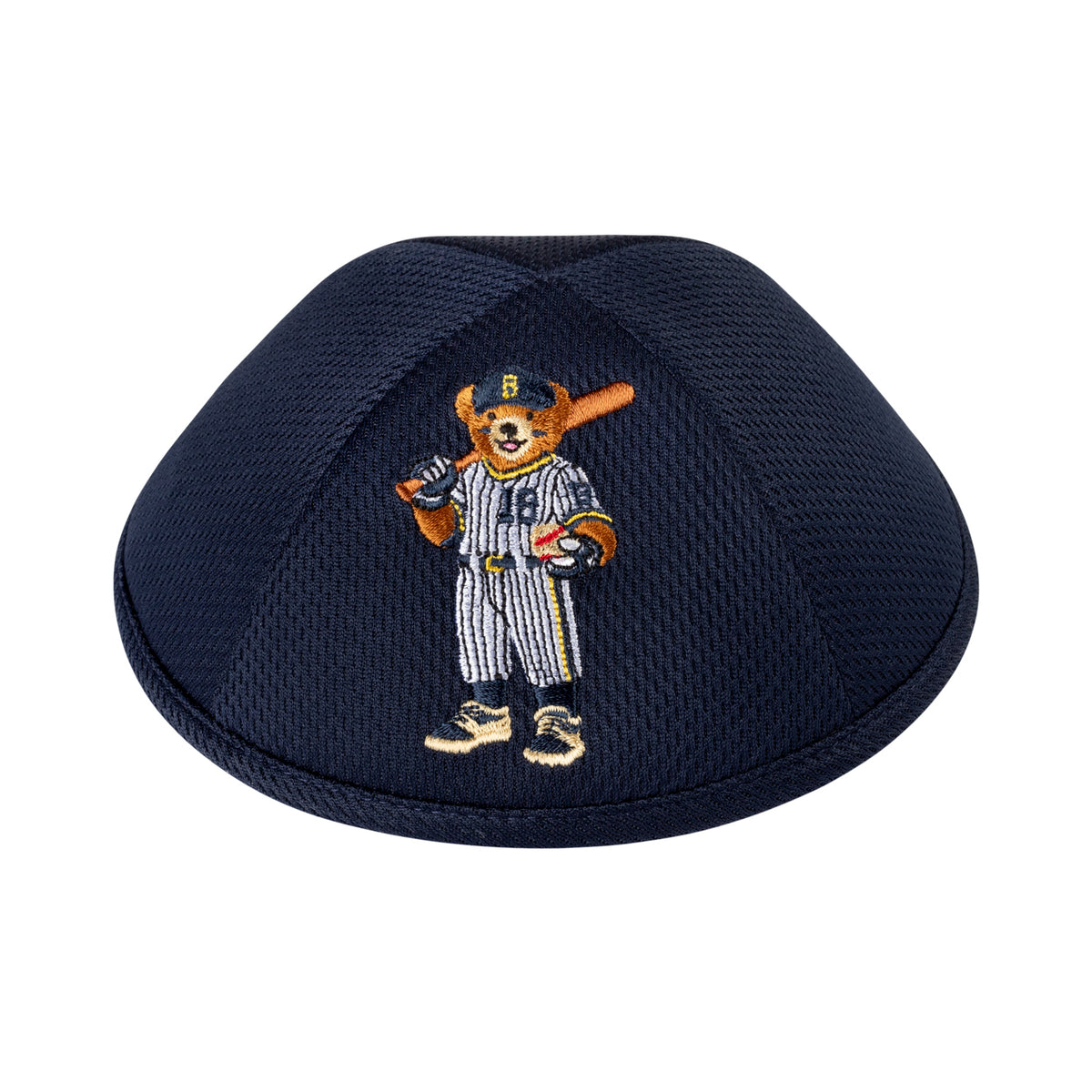 IKIPPAH DOV BEAR BASEBALL - NAVY MESH YARMULKE