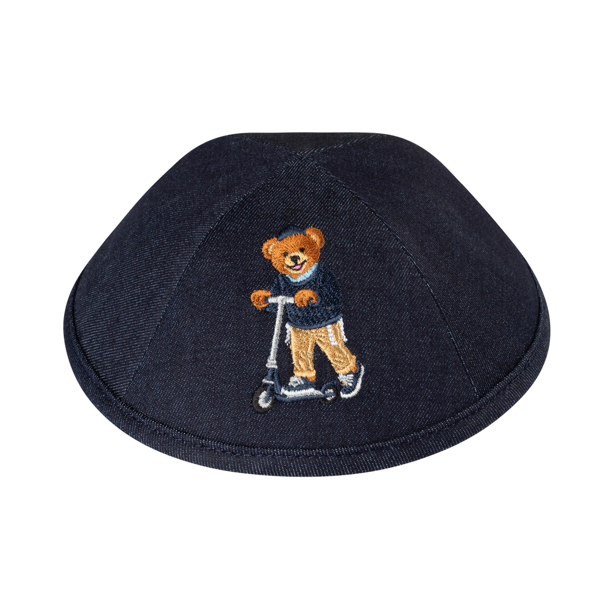 IKIPPAH DOV BEAR SCOOTER - NAVY DENIM YARMULKE