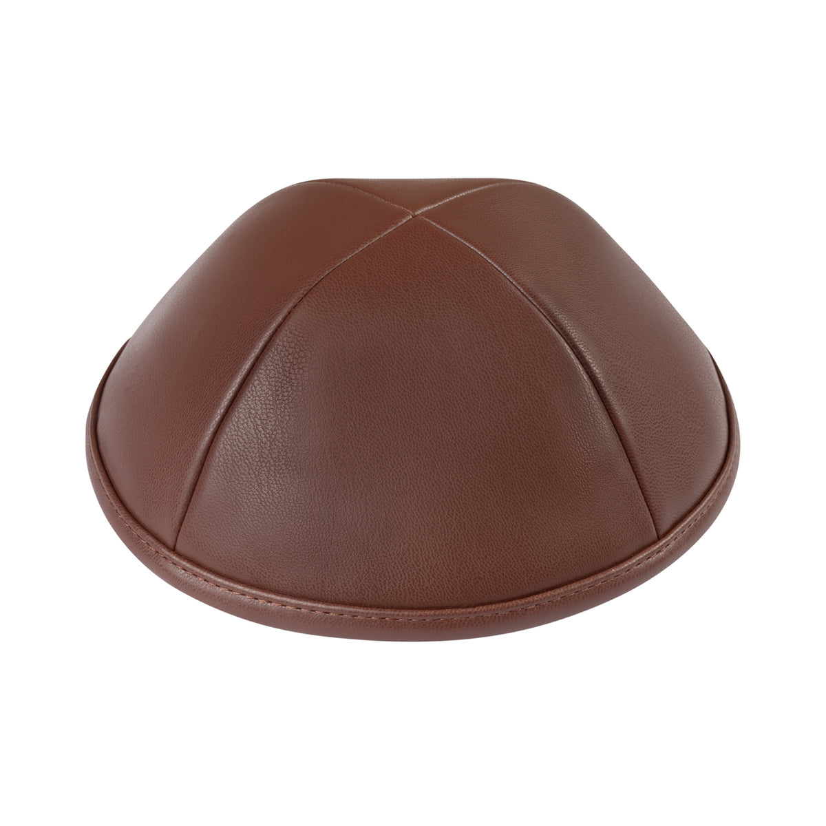 IKIPPAH MID BROWN LEATHER YARMULKE