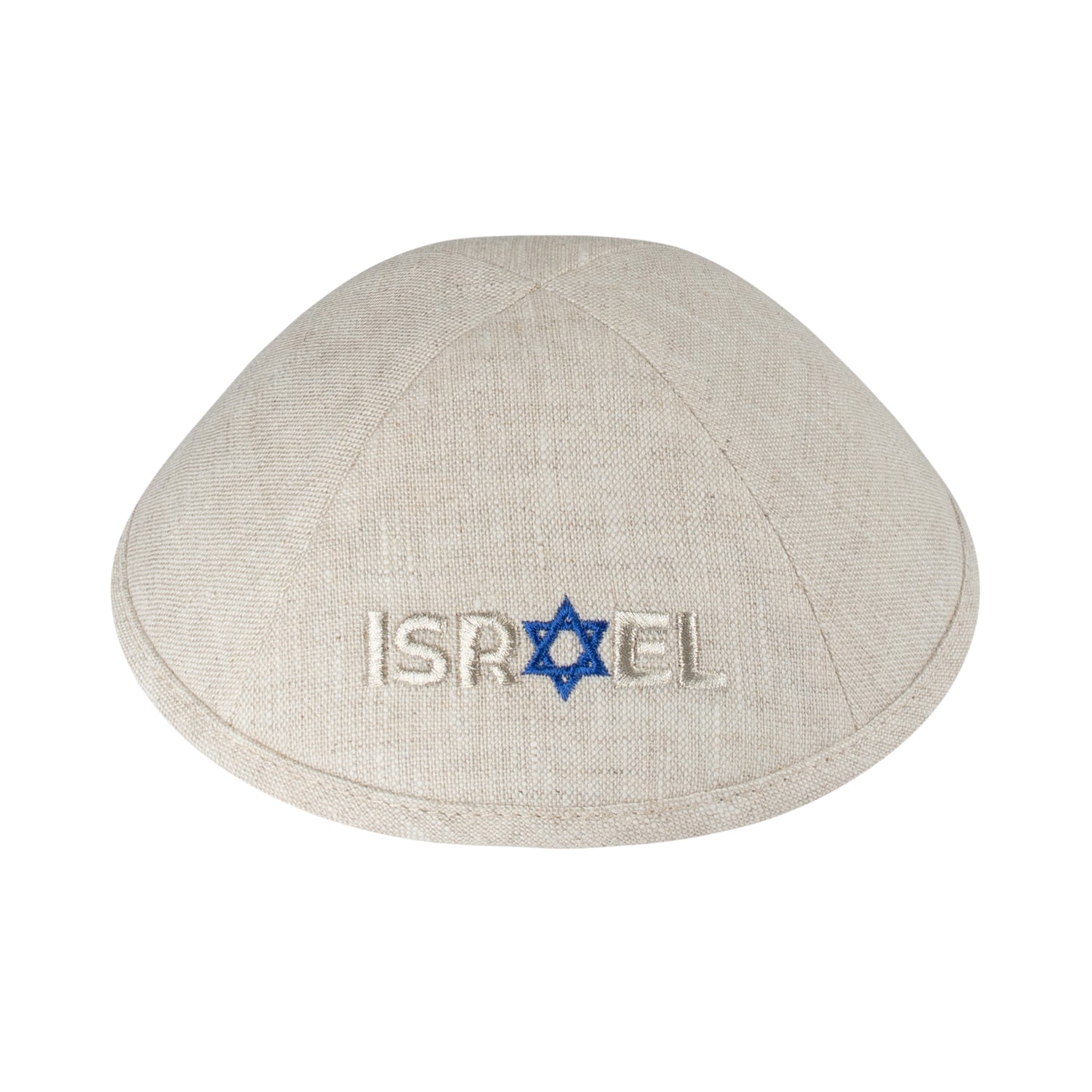 IKIPPAH ISRAEL STRONG TAN LINEN YARMULKE iKippah Store