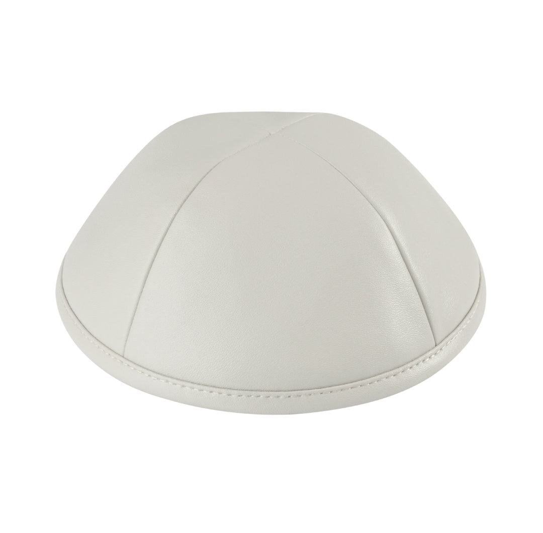 IKIPPAH LIGHT GRAY LEATHER YARMULKE