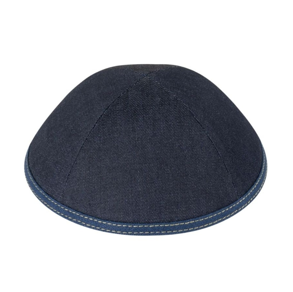 IKIPPAH NAVY DENIM W/ PALE YELLOW STITCHING YARMULKE