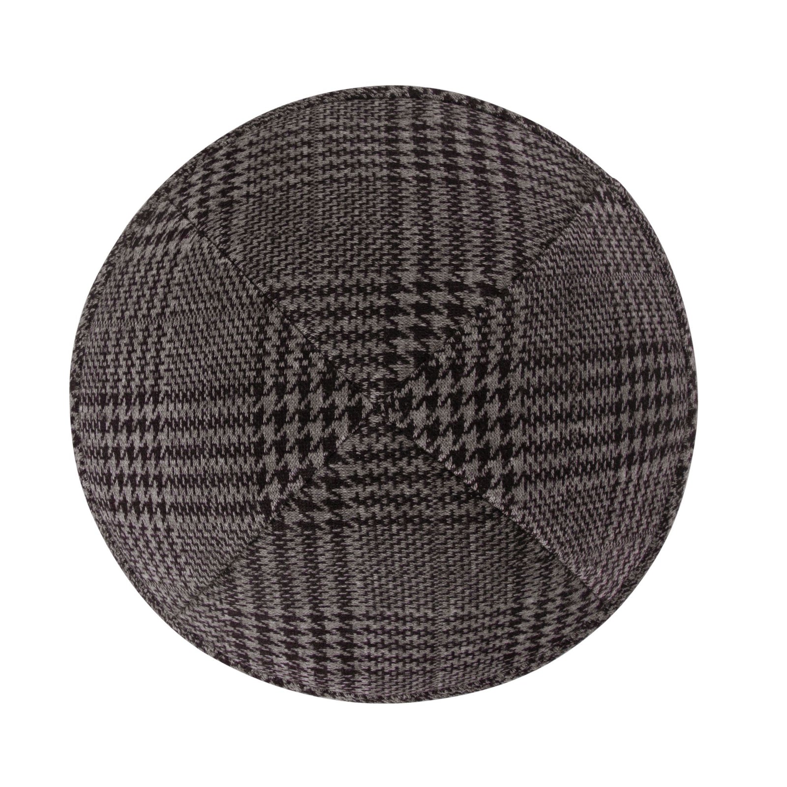 IKIPPAH BLACK & GRAY HOUNDSTOOTH PLAID YARMULKE