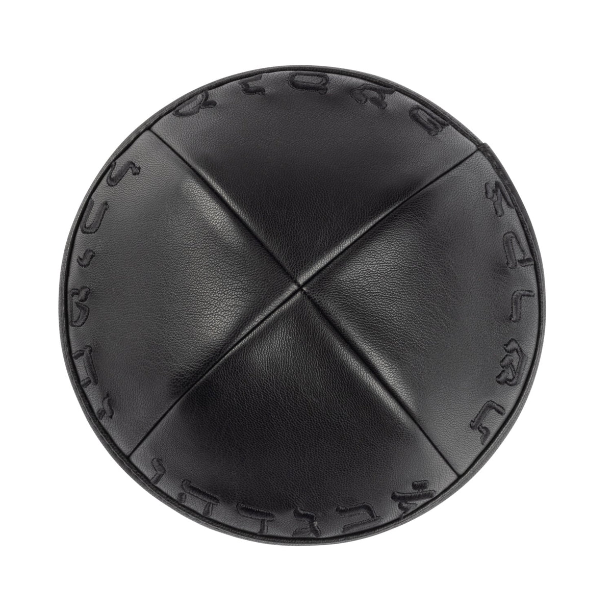 IKIPPAH LEATHER W/ ALEPH BAIS YARMULKE