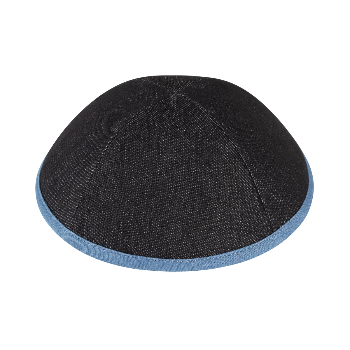 IKIPPAH BLACK DENIM W/ BLUE DENIM RIM YARMULKE