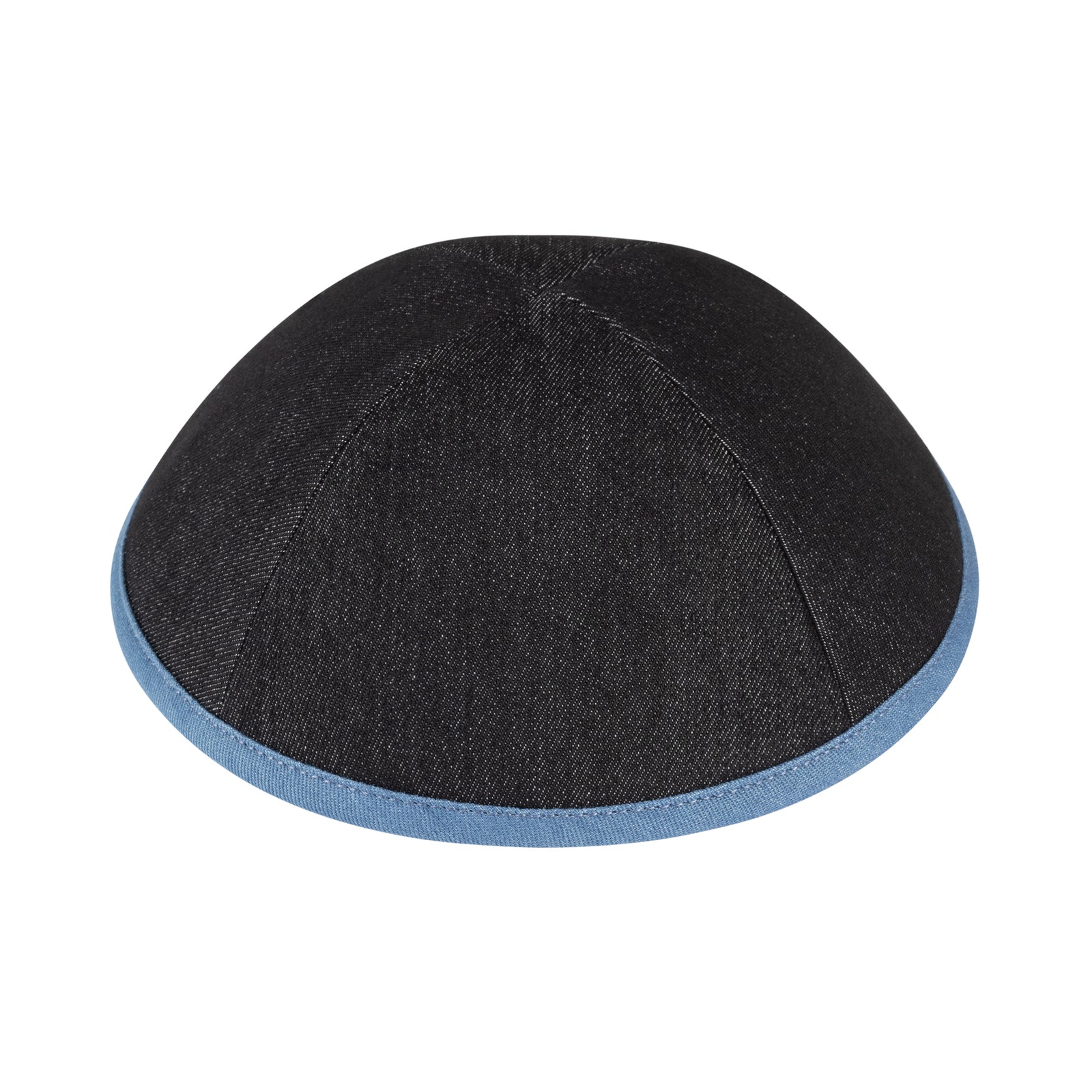 IKIPPAH BLACK DENIM W/ BLUE DENIM RIM YARMULKE