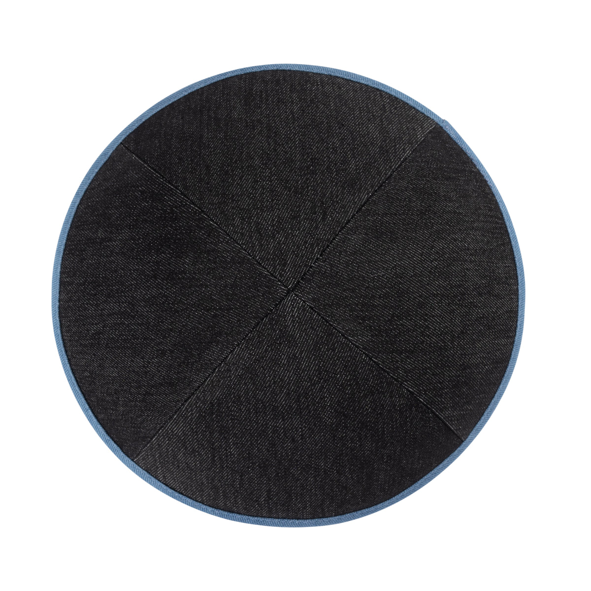 IKIPPAH BLACK DENIM W/ BLUE DENIM RIM YARMULKE