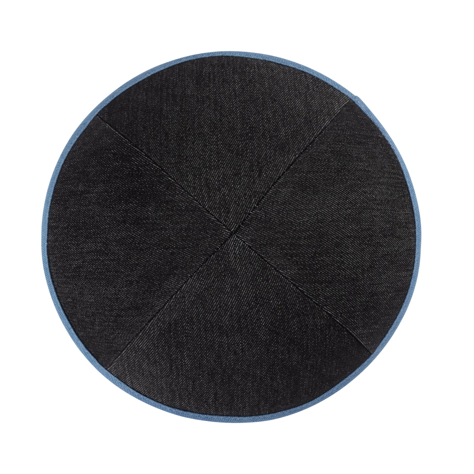 IKIPPAH BLACK DENIM W/ BLUE DENIM RIM YARMULKE