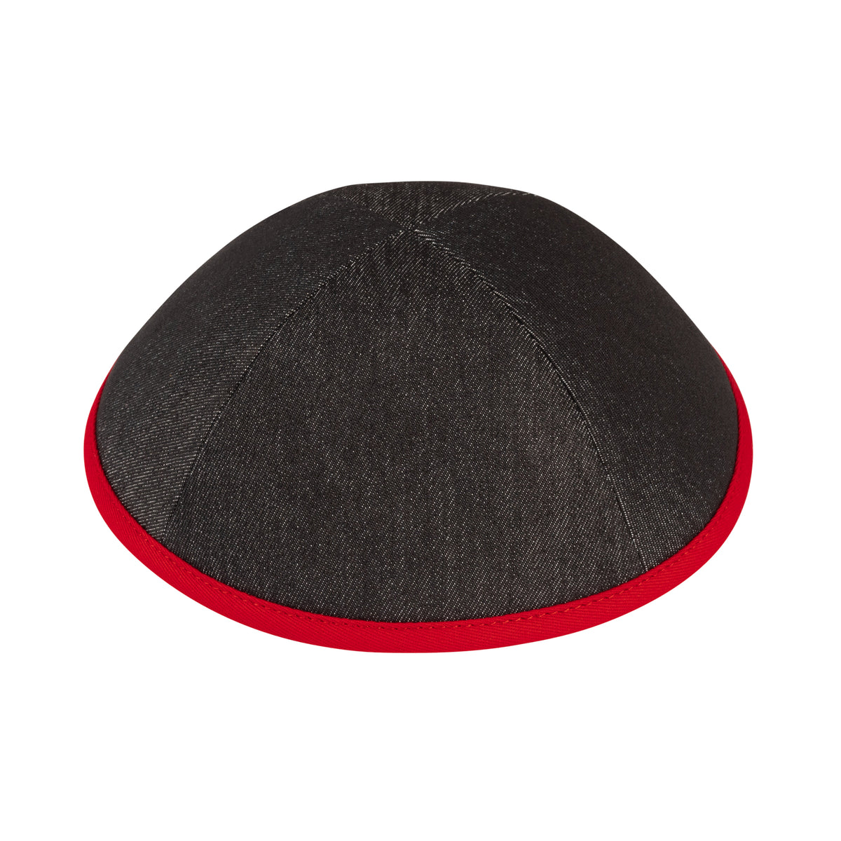 IKIPPAH BLACK DENIM W/ RED RIM YARMULKE