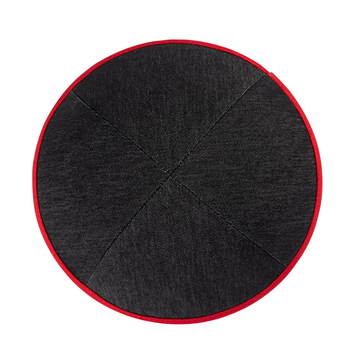 IKIPPAH BLACK DENIM W/ RED RIM YARMULKE