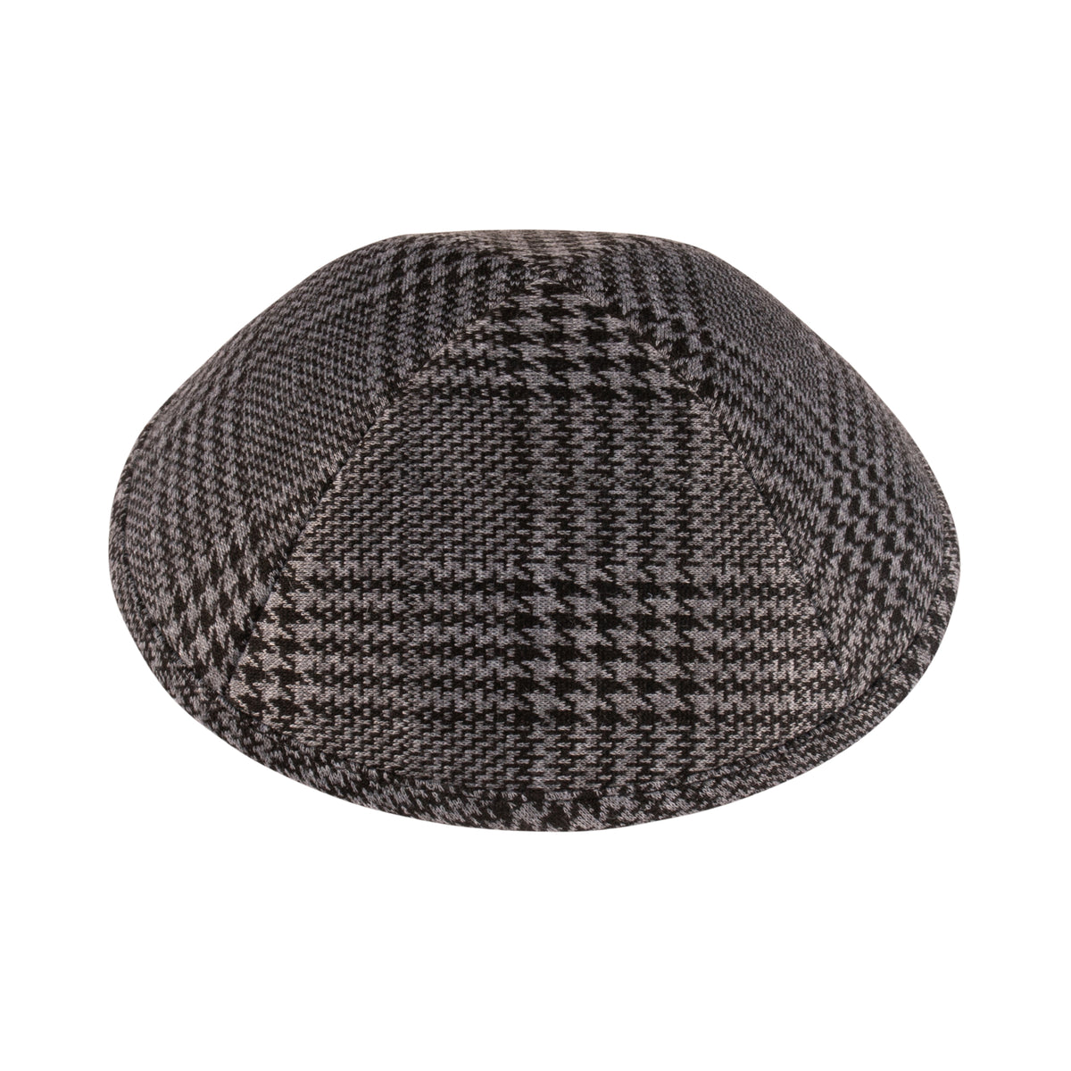 IKIPPAH BLACK &amp; GRAY HOUNDSTOOTH PLAID YARMULKE