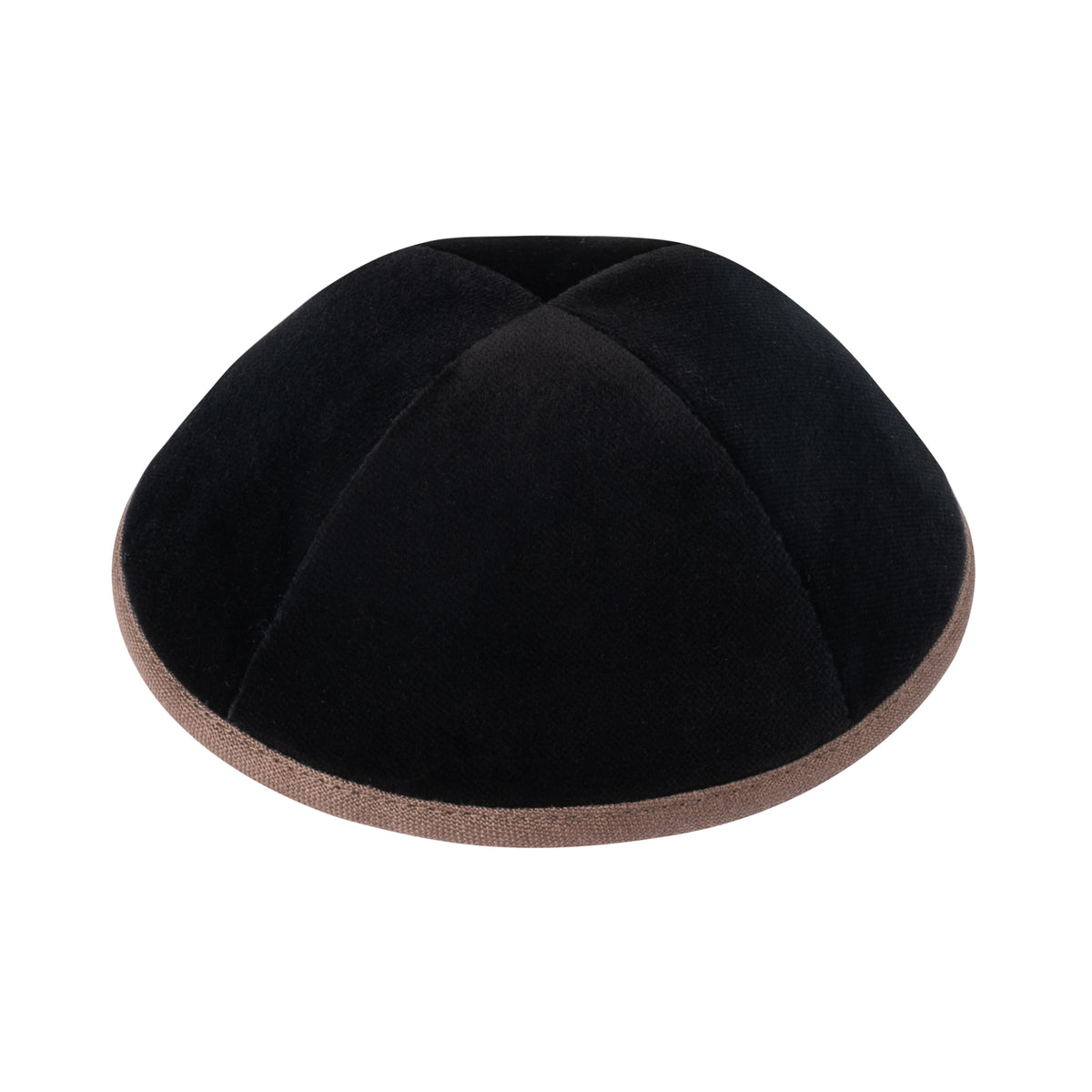 IKIPPAH BLACK VELVET W/ BROWN RIM YARMULKE