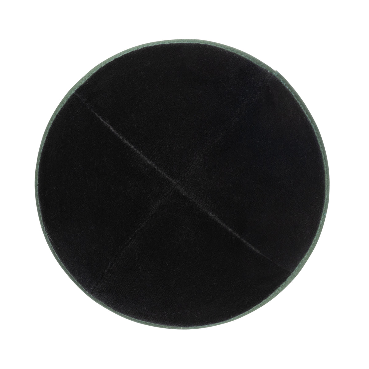 IKIPPAH BLACK VELVET W/ HUNTER GREEN RIM YARMULKE
