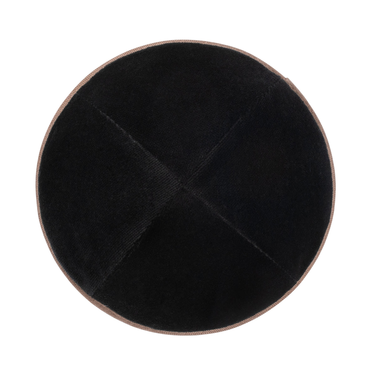 IKIPPAH BLACK VELVET W/ BROWN RIM YARMULKE